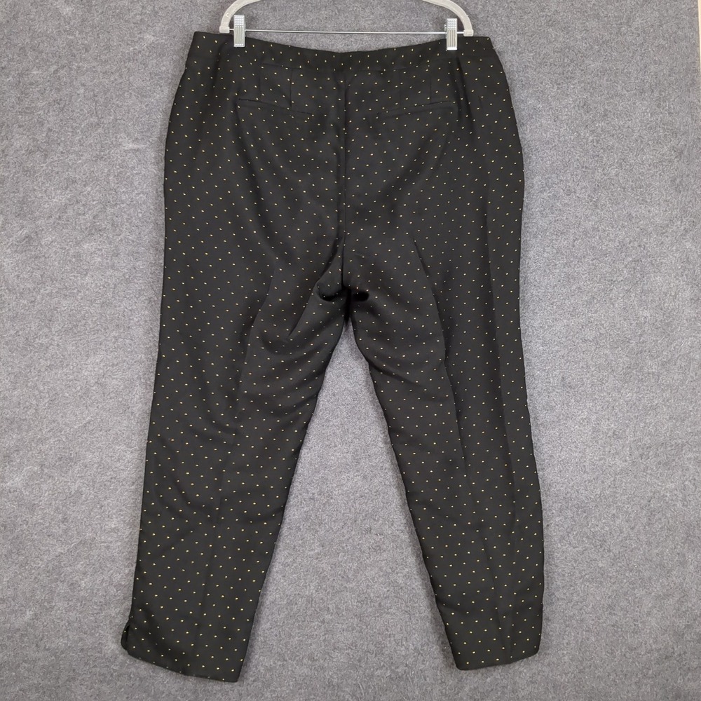 Talbots Woman Black Gold Polka Dot Embroidered Ankle Dress Pants Plus Size 16W - Picture 7 of 14